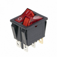 Набор 3 шт Выключатель двухклавишный 26*31мм, 10A, 250V, 2 положения, с сигнальной лампой, Thermex, KM66134 Набор 3 шт Выключатель двухклавишный 26*31мм, 10A, 250V, 2 положения, с сигнальной лампой, Thermex, KM66134