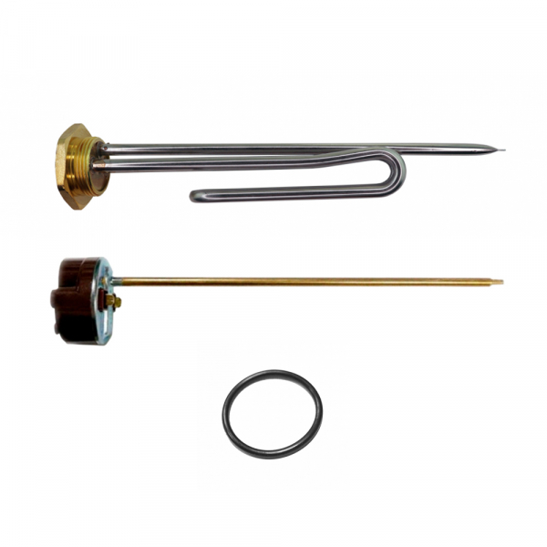 ТЭН 1,5кВт (1500Вт) RCT, резьбовой 42 мм для Ariston, De Luxe, Real, Thermex, под анод М6 + термостат + прокладка, P40315