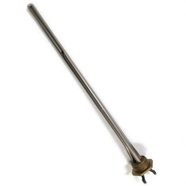 ТЭН для алюминиевого радиатора (батареи отопления) 2 кВт, левая резьба, нерж, D33, G1", L400мм, 220V, Р20Л